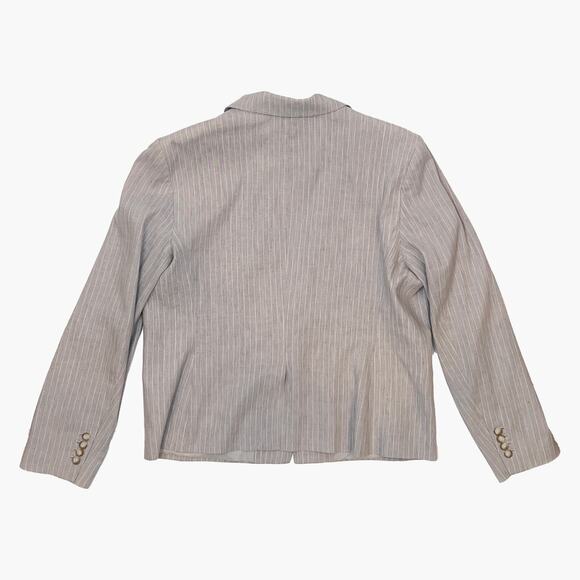 ANN TAYLOR Plus Size Linen Blend Single-Breasted 2 Piece Suit (Gray | Size 16) - Picture 5 of 13